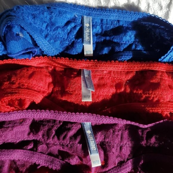 BUNDLE Aerie Flutter Lace Lengerie Thongs- XS - Picture 2 of 9
